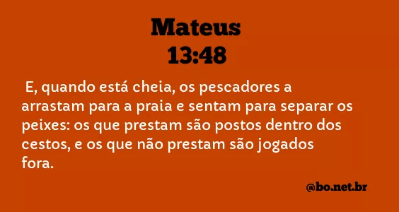 Mateus 13:48 NTLH