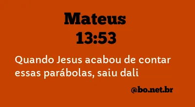 Mateus 13:53 NTLH