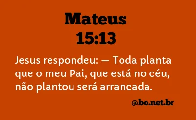 Mateus 15:13 NTLH