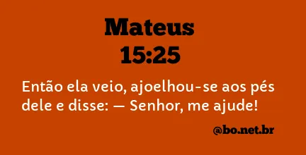 Mateus 15:25 NTLH