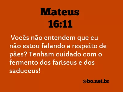 Mateus 16:11 NTLH