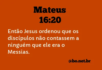 Mateus 16:20 NTLH