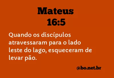 Mateus 16:5 NTLH