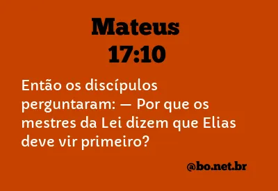 Mateus 17:10 NTLH