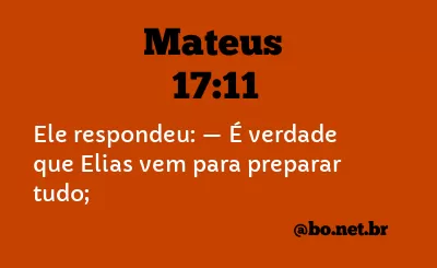 Mateus 17:11 NTLH