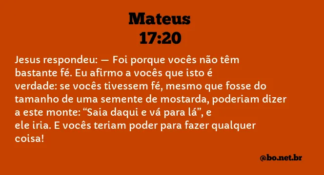 Mateus 17:20 NTLH