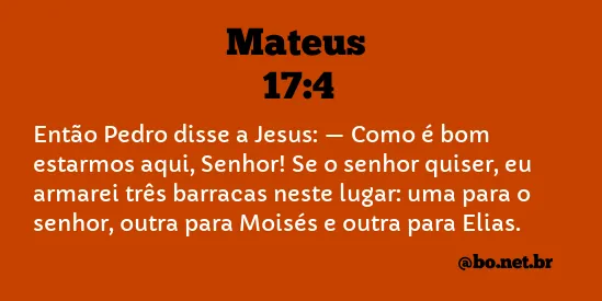 Mateus 17:4 NTLH