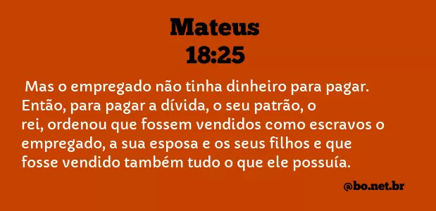 Mateus 18:25 NTLH