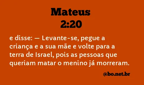 Mateus 2:20 NTLH