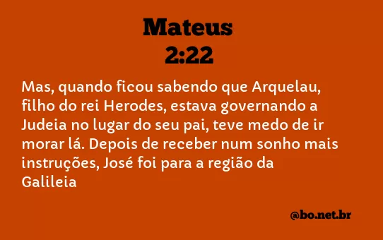 Mateus 2:22 NTLH