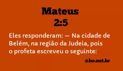 Mateus 2:5 NTLH