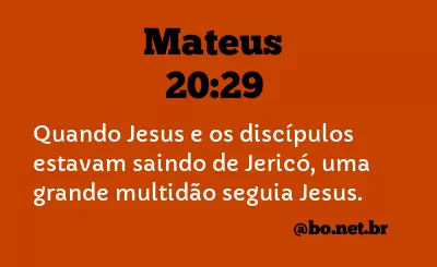 Mateus 20:29 NTLH
