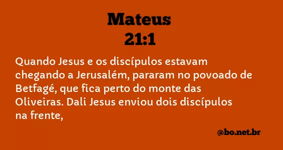 Mateus 21:1 NTLH
