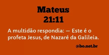 Mateus 21:11 NTLH
