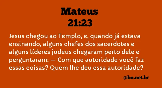 Mateus 21:23 NTLH