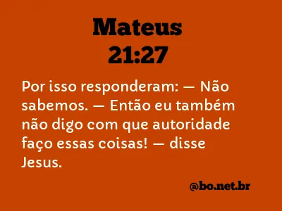 Mateus 21:27 NTLH