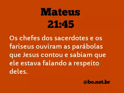 Mateus 21:45 NTLH