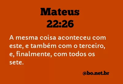 Mateus 22:26 NTLH