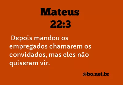 Mateus 22:3 NTLH