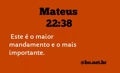 Mateus 22:38 NTLH