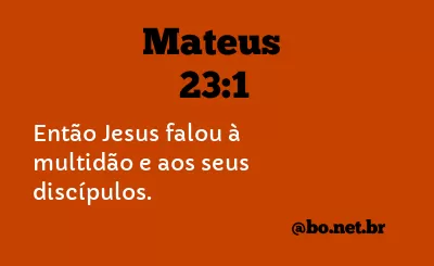 Mateus 23:1 NTLH