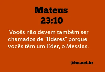 Mateus 23:10 NTLH