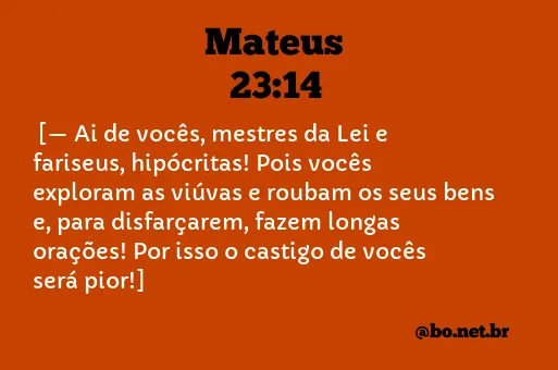 Mateus 23:14 NTLH