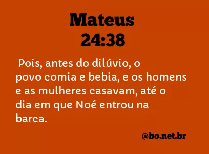 Mateus 24:38 NTLH