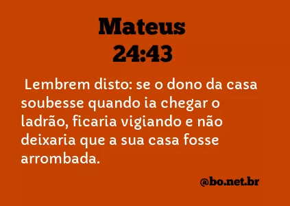 Mateus 24:43 NTLH
