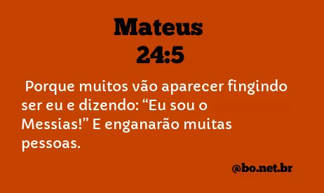 Mateus 24:5 NTLH