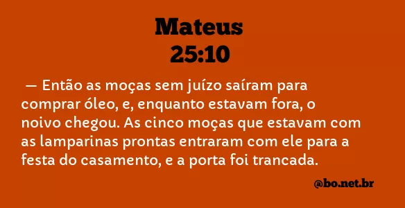 Mateus 25:10 NTLH