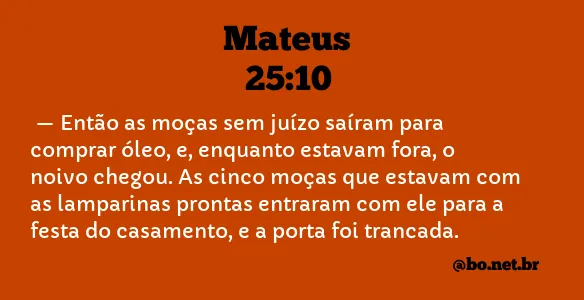 Mateus 25:10 NTLH