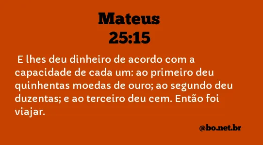 Mateus 25:15 NTLH