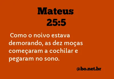 Mateus 25:5 NTLH