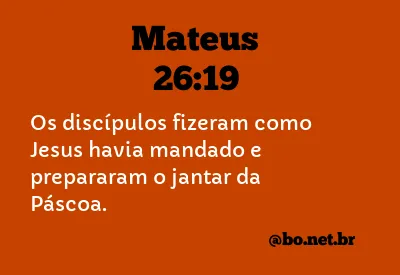 Mateus 26:19 NTLH