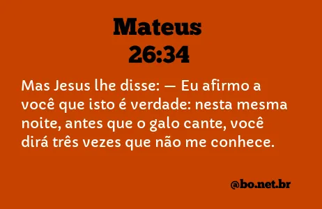 Mateus 26:34 NTLH