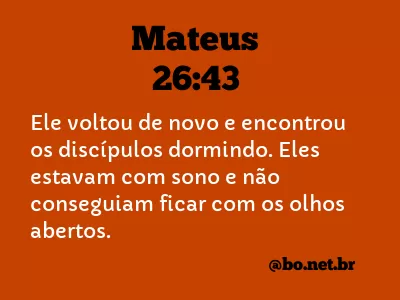 Mateus 26:43 NTLH