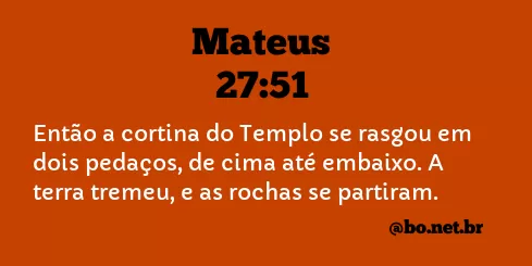 Mateus 27:51 NTLH