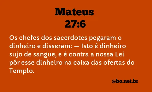 Mateus 27:6 NTLH