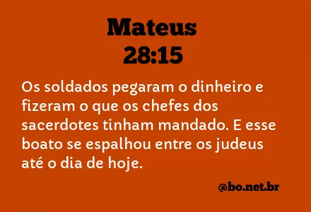 Mateus 28:15 NTLH