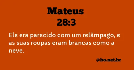 Mateus 28:3 NTLH