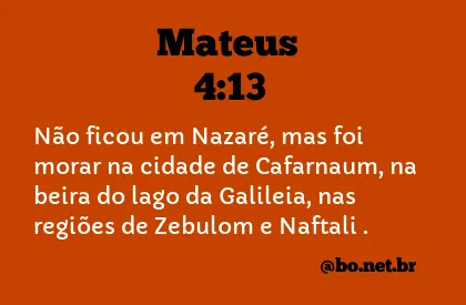 Mateus 4:13 NTLH