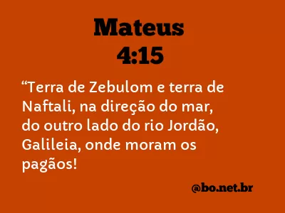 Mateus 4:15 NTLH