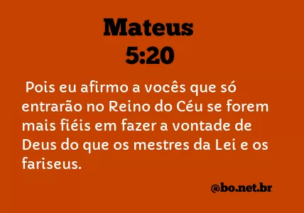 Mateus 5:20 NTLH