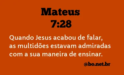 Mateus 7:28 NTLH