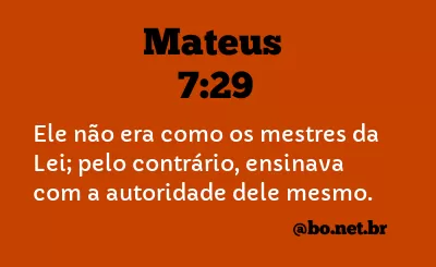 Mateus 7:29 NTLH