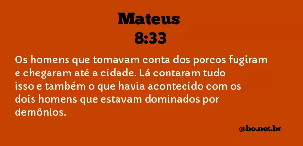 Mateus 8:33 NTLH
