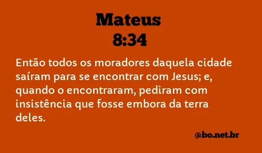 Mateus 8:34 NTLH