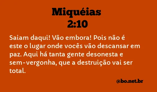 Miquéias 2:10 NTLH