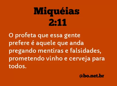 Miquéias 2:11 NTLH